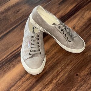 Superga  Leather Sneakers with Crocodile Print